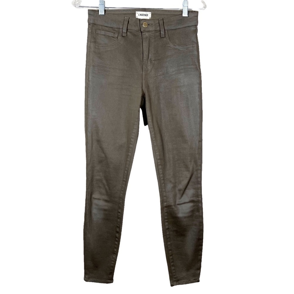 L’AGENCE Margot High Rise Skinny Chestnut Costed Jeans Size 26 Stretch